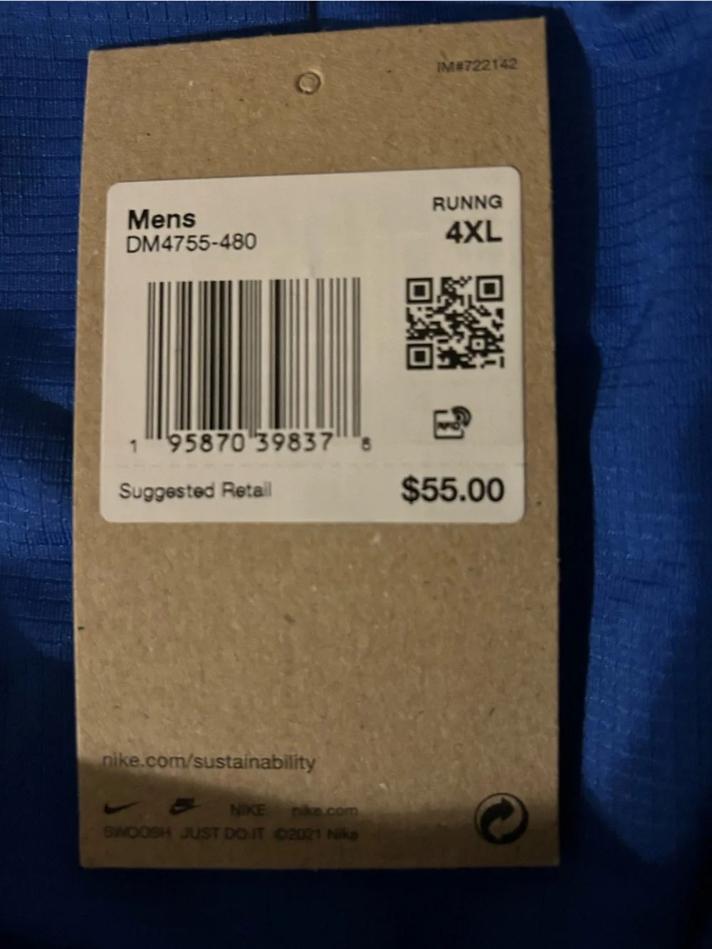 Nike tag says